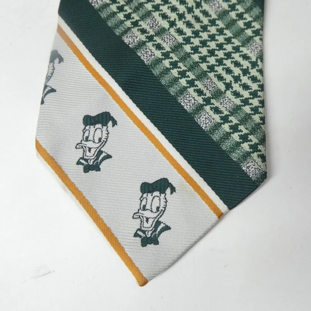Donald Duck Necktie Vintage Green Tie Disney 4